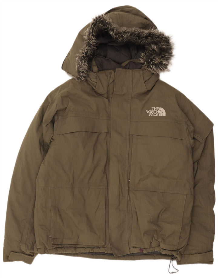 Męska wyściełana kurtka z kapturem The North Face UK 38, średni nylon khaki