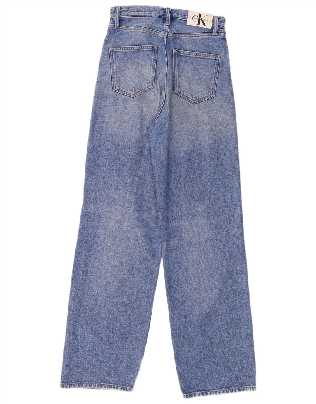 Damskie dżinsy Calvin Klein z wysokim stanem i szeroką nogawką W25 L32 Niebieskie