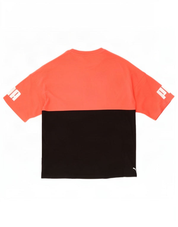Męski T-shirt Puma z grafiką, duży, czarny, bawełniany z blokami kolorów