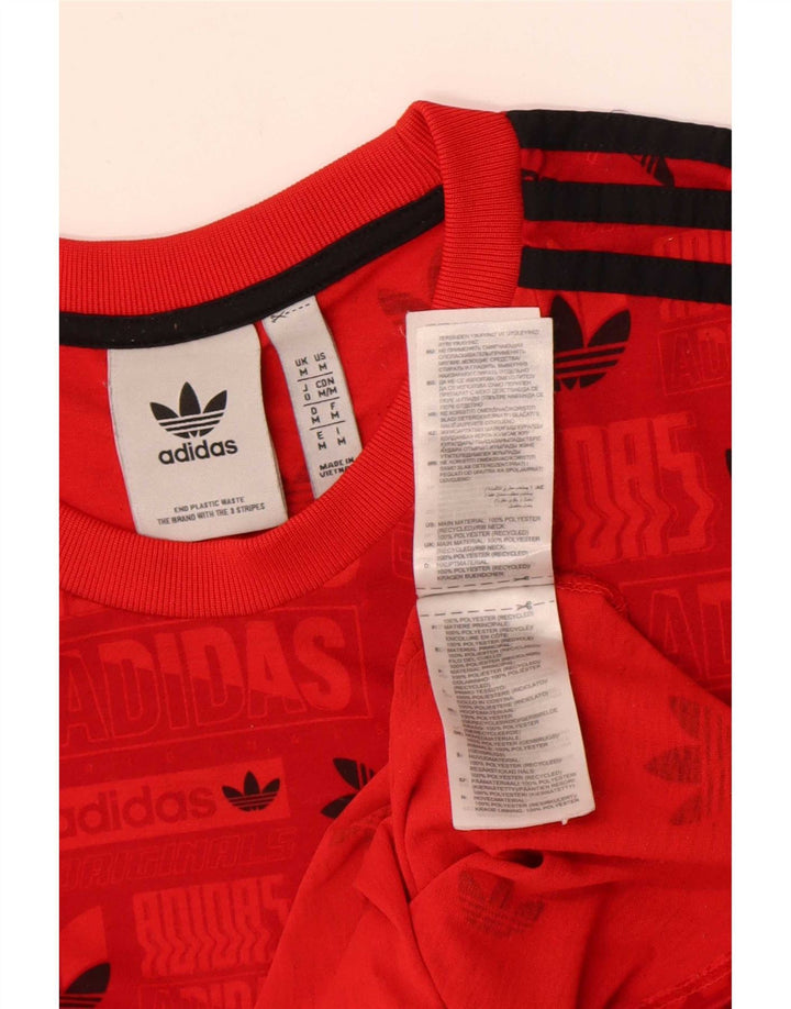 Męska koszulka Adidas Regular Graphic Top, średni czerwony poliester