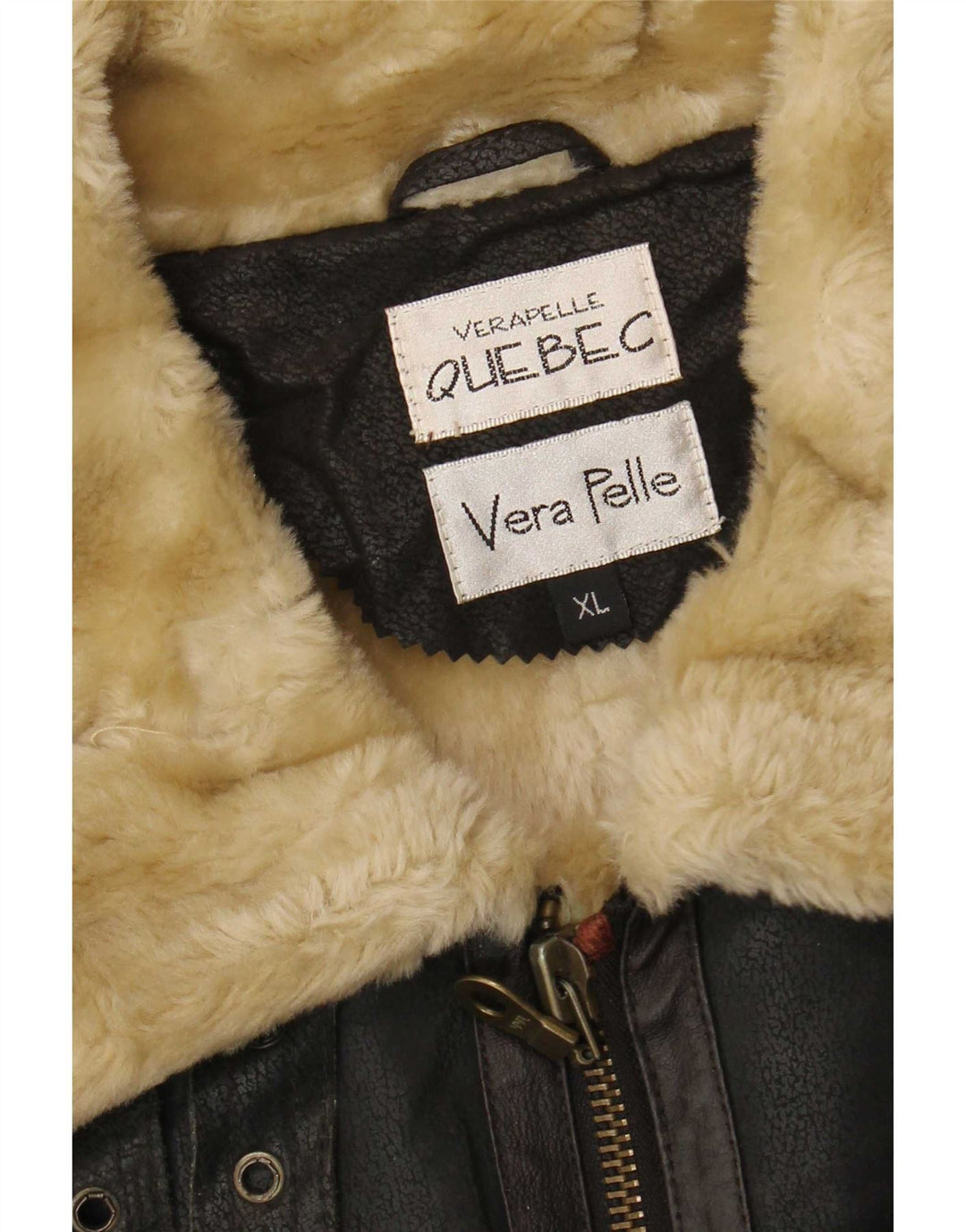Męska kurtka Shearling Quebec UK 42 XL Czarna skóra