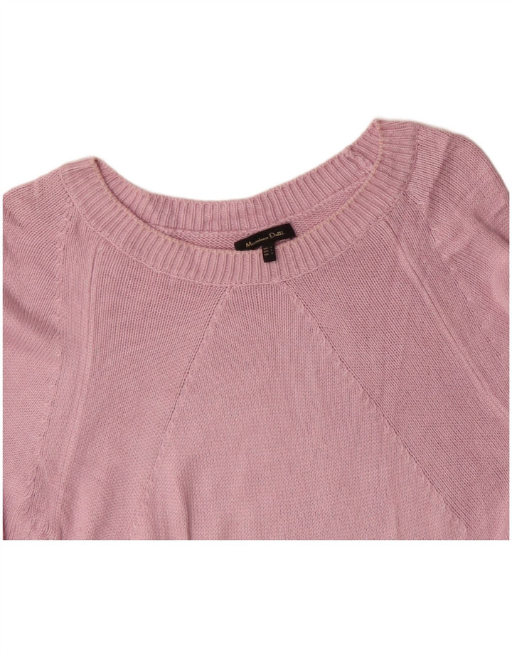 MASSIMO DUTTI Damski sweter z dekoltem w łódkę, UK 14, duży, różowy