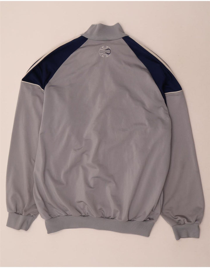 Adidas Męska bluza dresowa UK 44/46 Duży szary poliester z blokami kolorów
