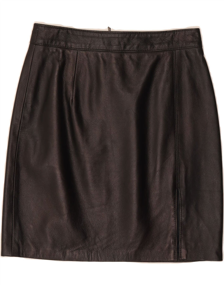 PRIVILEGI Womens Mini Leather Skirt IT 42 Medium W28 Black Leather Vintage Privilegi and Second-Hand Privilegi from Messina Hembry 