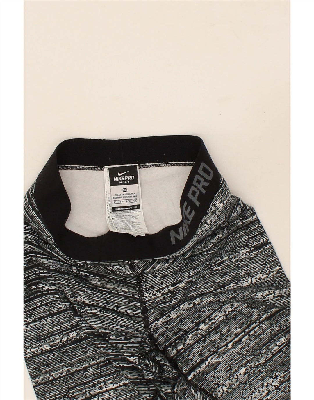 NIKE Womens Dri Fit Leggings UK 4 XS  Grey Striped Polyester Vintage Nike and Second-Hand Nike from Messina Hembry 