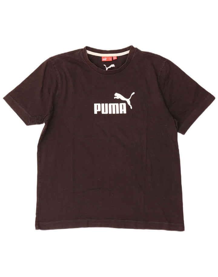 Męski T-shirt Puma z grafiką, duży, brązowy, bawełniany