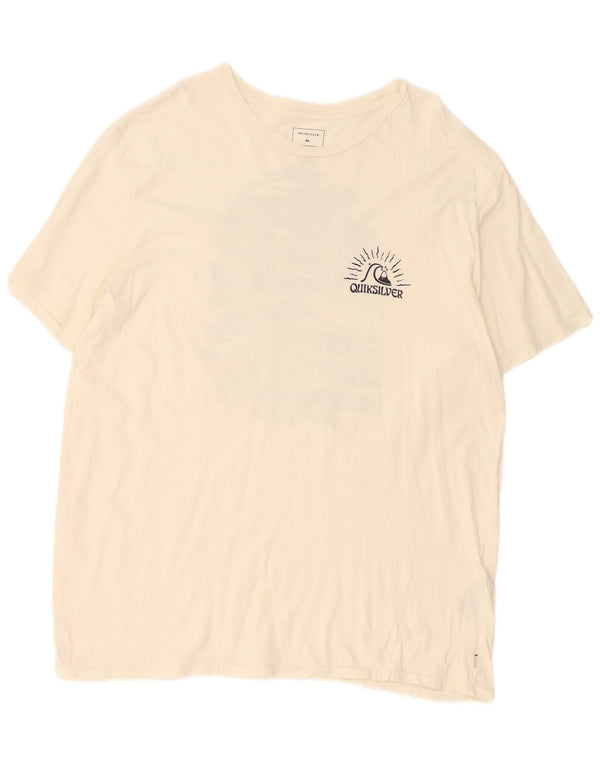 Męski T-shirt z grafiką Quiksilver o regularnym kroju, 2XL w kolorze złamanej bieli, bawełniany