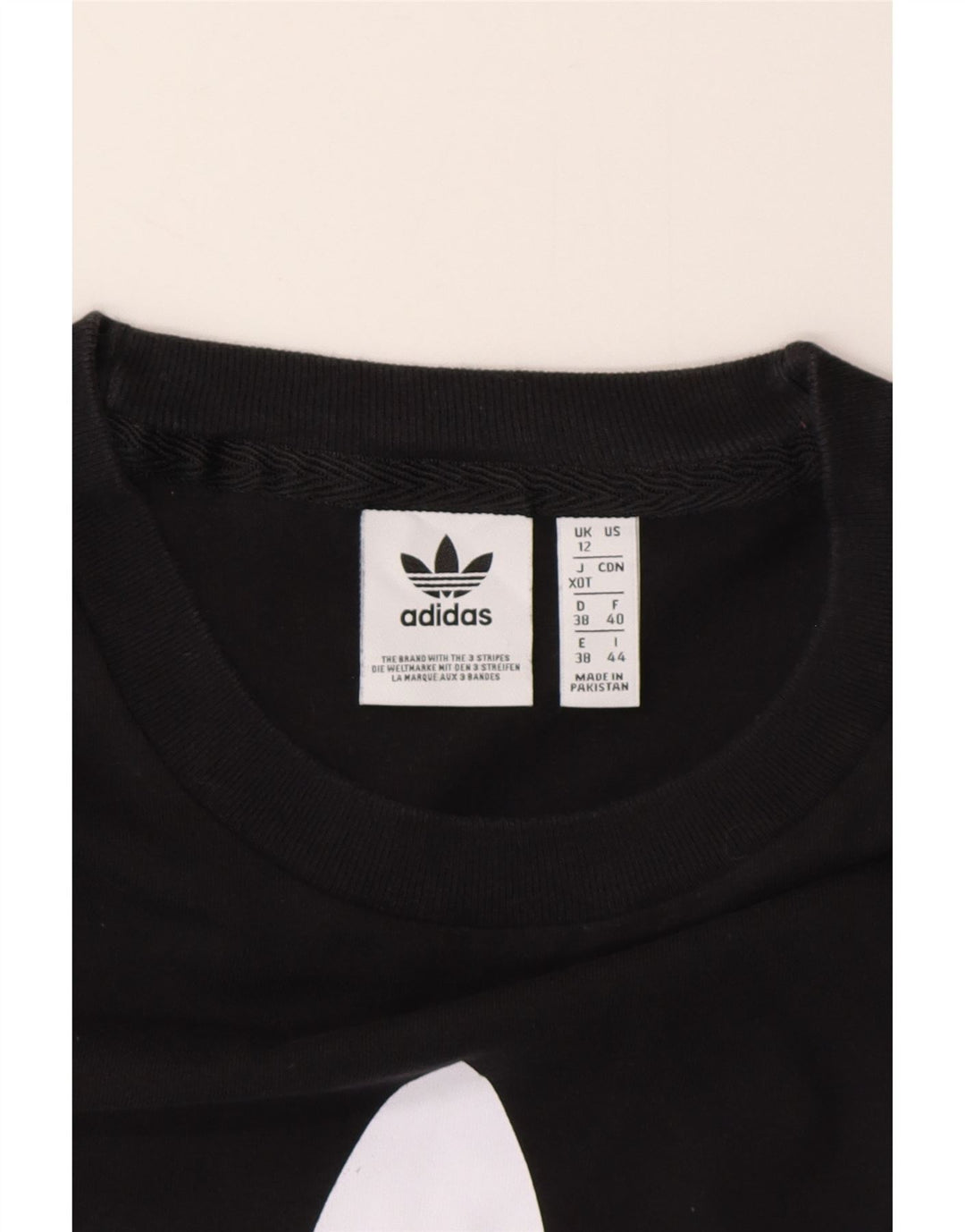 ADIDAS Womens Graphic T-Shirt Top UK 12 Medium  Black