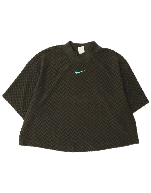 Damska koszulka z grafiką Nike Top UK 18 XL, zielona, bawełniana w jodełkę
