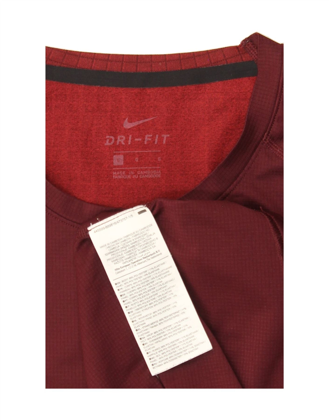 NIKE Mens Dri Fit T-Shirt Top Large Maroon Polyester Vintage Nike and Second-Hand Nike from Messina Hembry 