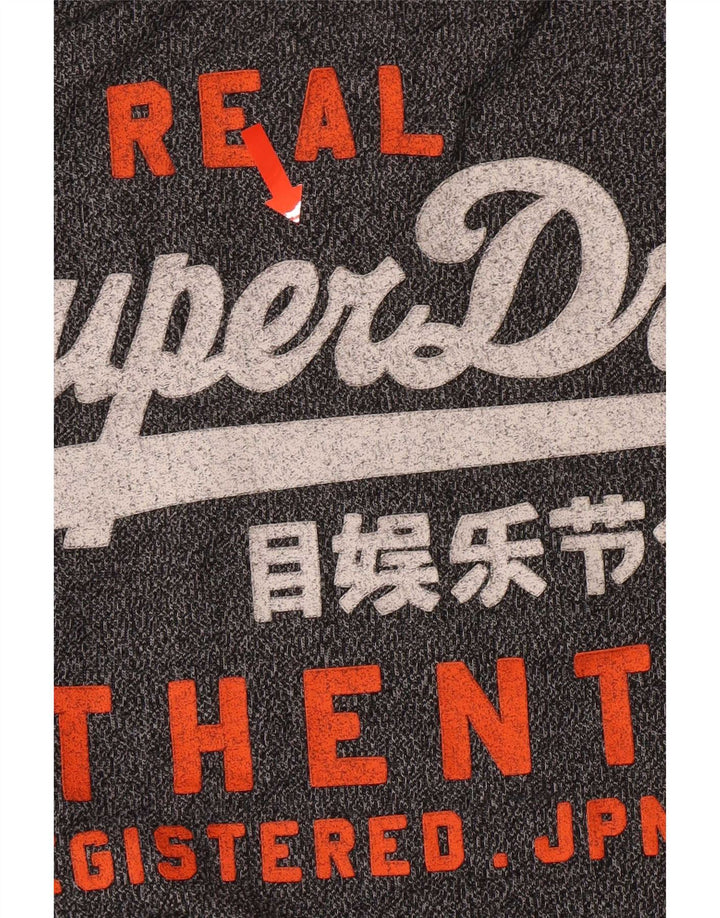 Męski T-shirt Superdry z grafiką, średnioszary, bawełniany w cętki