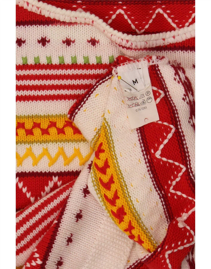 Sweter damski w stylu vintage z dekoltem w łódkę UK 12, średni, wielobarwny