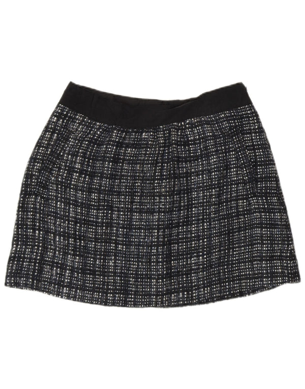 J. CREW Damska spódnica mini US 8 Medium W30 Wełniana czarna krata