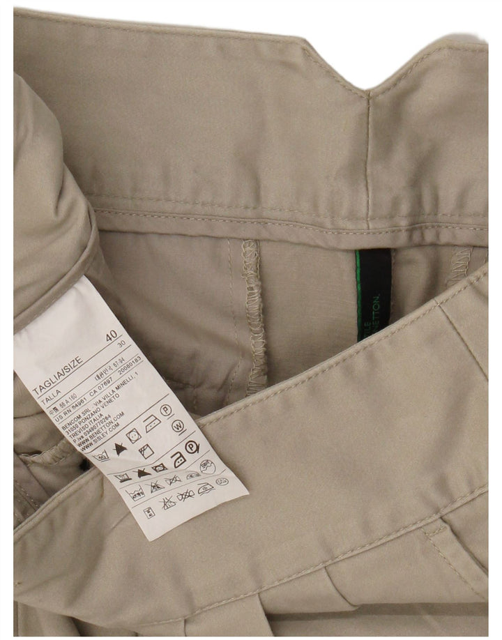 BENETTON Damska mini spódniczka IT 40 Small W28 Beżowa bawełna