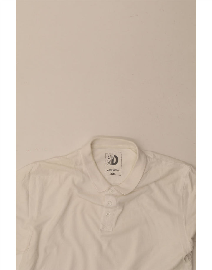 DACK'S Mens Polo Shirt 2XL White Cotton Vintage Dack's and Second-Hand Dack's from Messina Hembry 