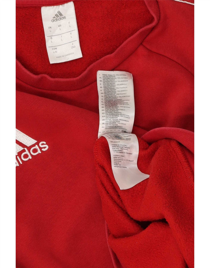 Adidas Męska Bluza Sweter Duża Czerwona Bawełna