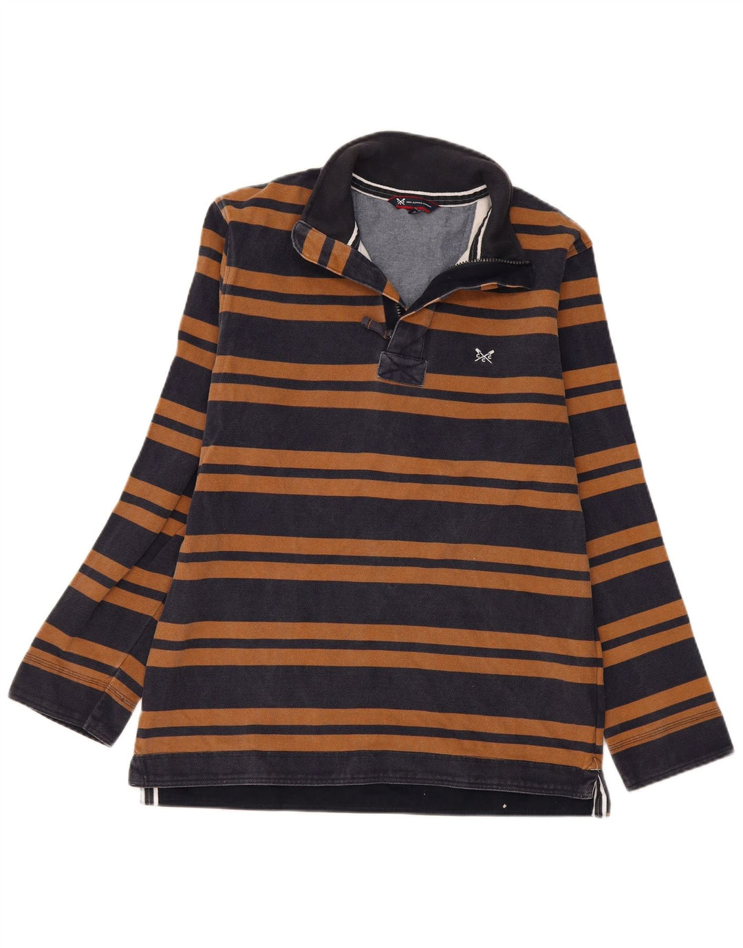 Crew Clothing Męska bluza z zamkiem błyskawicznym i średnim granatem w paski
