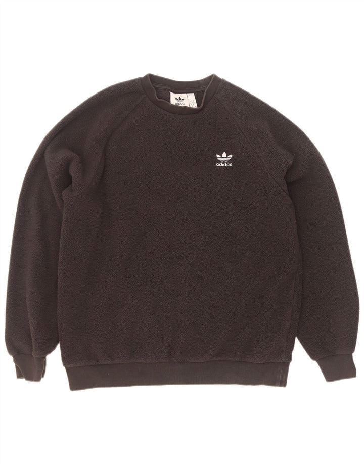 Męska bluza polarowa Adidas z grafiką, średni czarny poliester