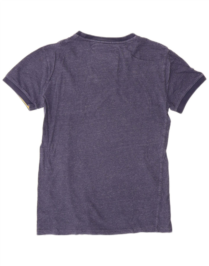 SUPERDRY Męski T-shirt Top Mały Niebieski