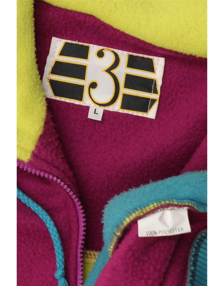 Męska kurtka polarowa Vintage Graphic UK 40, duża, wielokolorowa