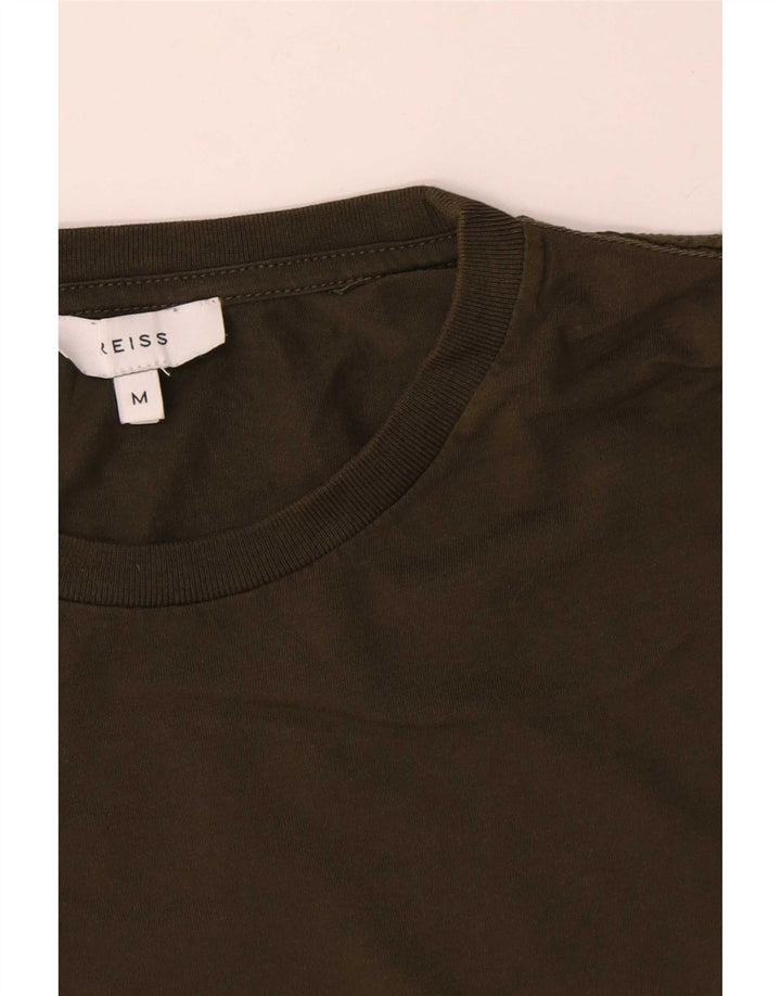 T-shirt męski Reiss, bawełniany, średni khaki