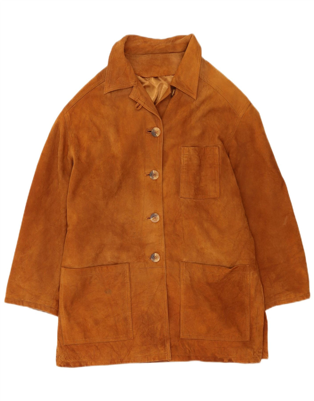 Damska kurtka zamszowa w stylu vintage IT 42 Średniobrązowa skóra