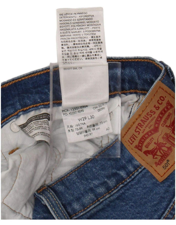 LEVI'S Womens 501 Distressed Straight Jeans  W29 L30 Blue Cotton