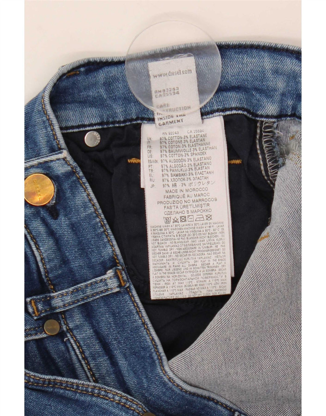 Damskie jeansy Diesel Sandy Regular Slim Straight W28 L29 Niebieskie bawełniane