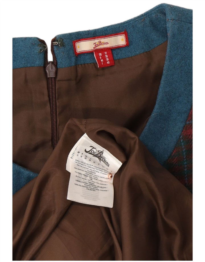 JOE BROWNS Damska sukienka płaszczowa bez rękawów UK 12, poliester w czerwoną kratę