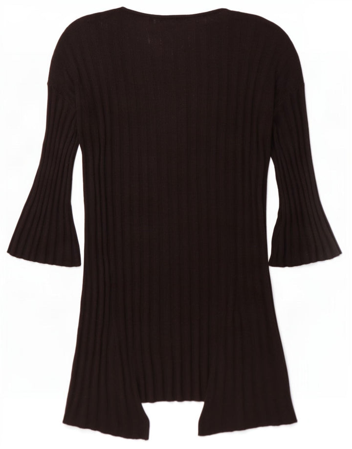 Topshop damski, oversize'owy, długi, otwarty sweter rozpinany UK 10, mały, czarny