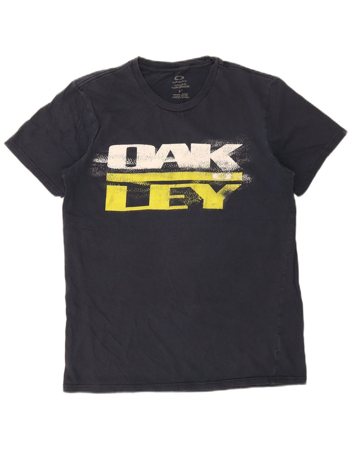 Męski T-shirt z grafiką Oakley, mały, granatowy
