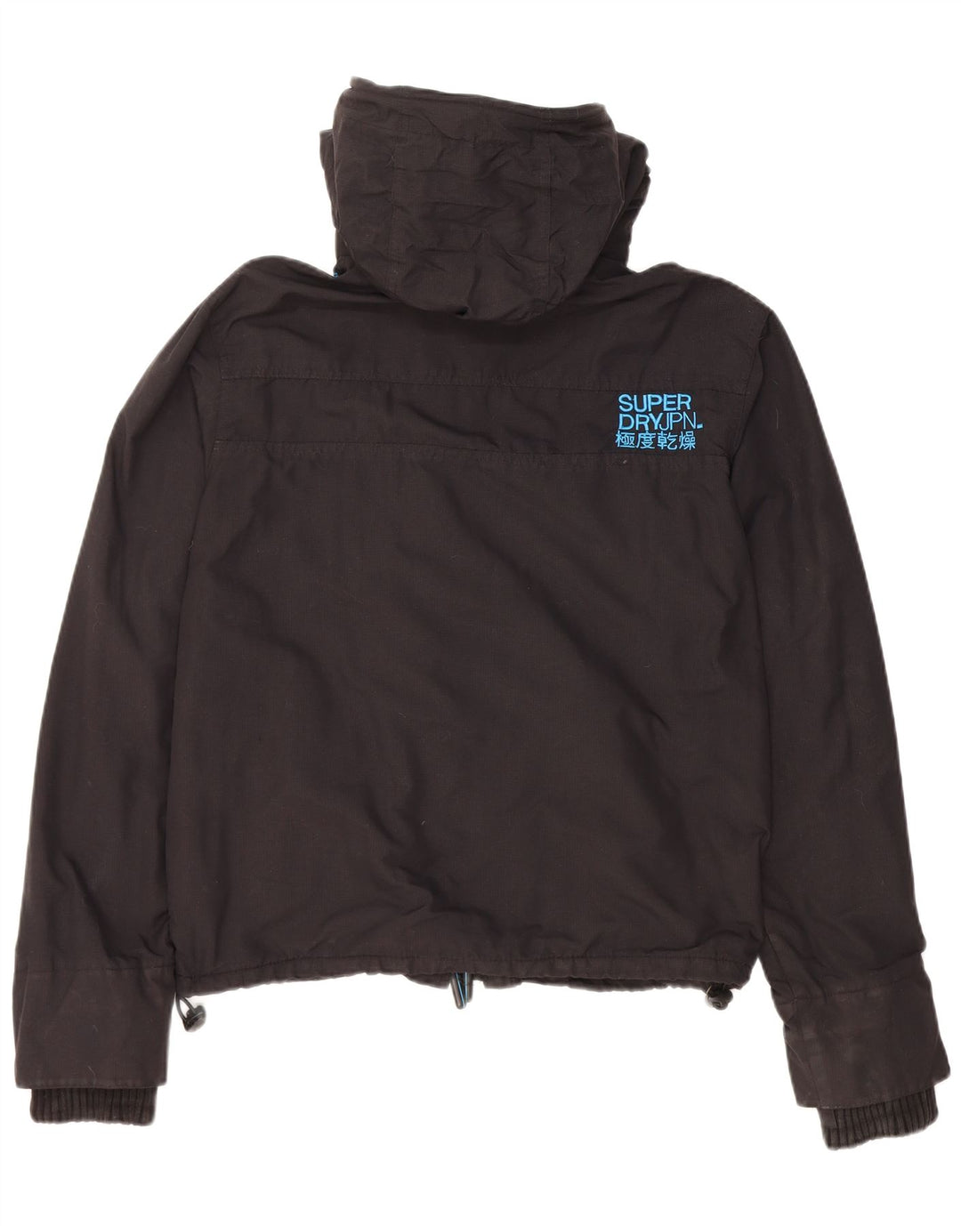 Męska wiatrówka z kapturem Superdry Graphic UK 38 Średni czarny nylon