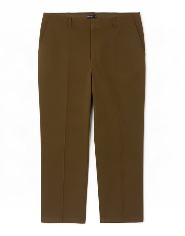 Marks & Spencer Damskie proste spodnie codzienne UK 18 XL W36 L28 Khaki