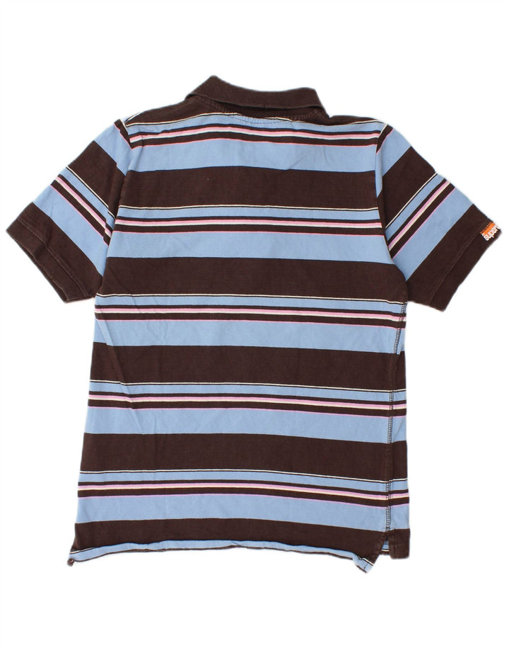 Męska koszulka polo Superdry, mała, bawełniana w brązowe paski