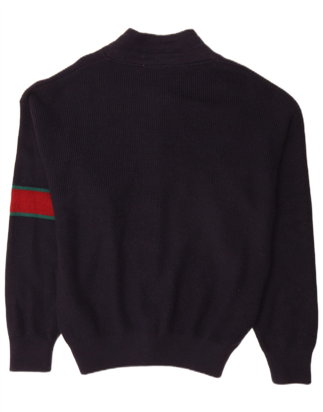 Vintage męski sweter rozpinany, duży, granatowy, wełniany blok kolorów