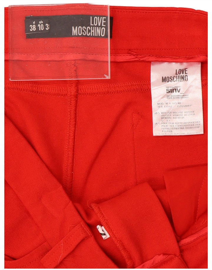 Spodnie damskie MOSCHINO Slim Casual UK 10 Small W32 L30 Czerwona wiskoza