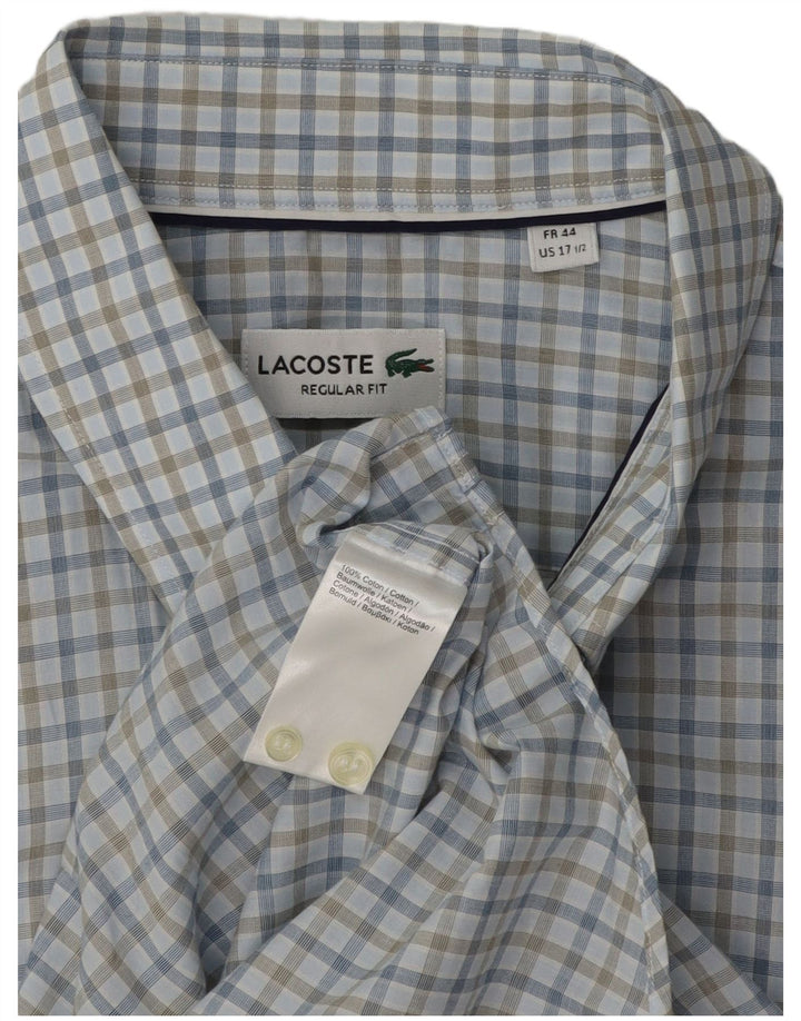 Koszula męska Lacoste o regularnym kroju, rozmiar 44 17 1/2 XL, bawełniana niebieska kratka