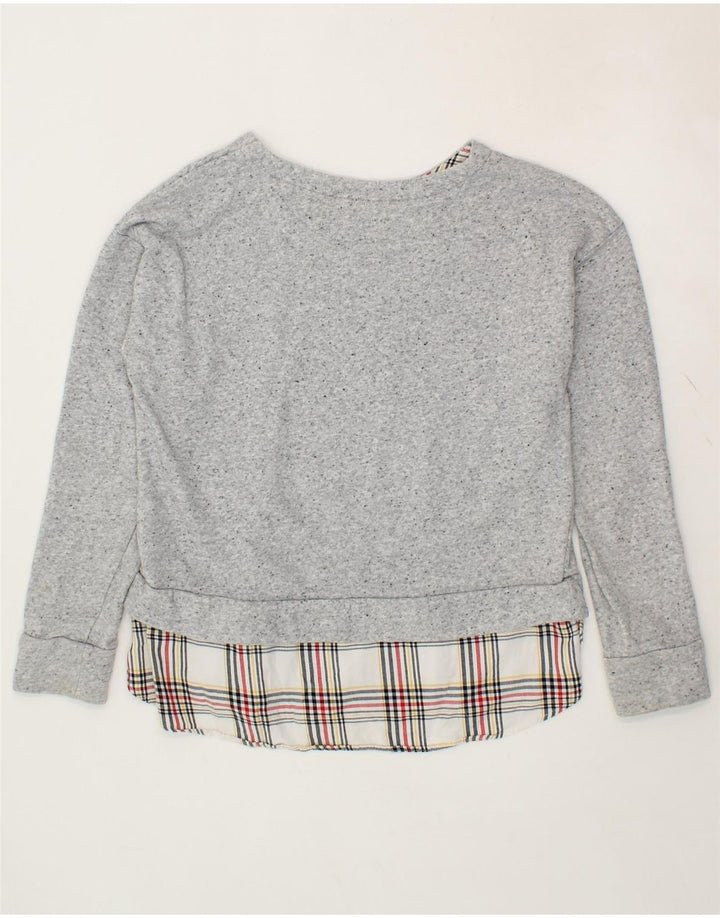IZOD Womens Sweatshirt Jumper UK 14 Large Grey Flecked Cotton Vintage Izod and Second-Hand Izod from Messina Hembry 