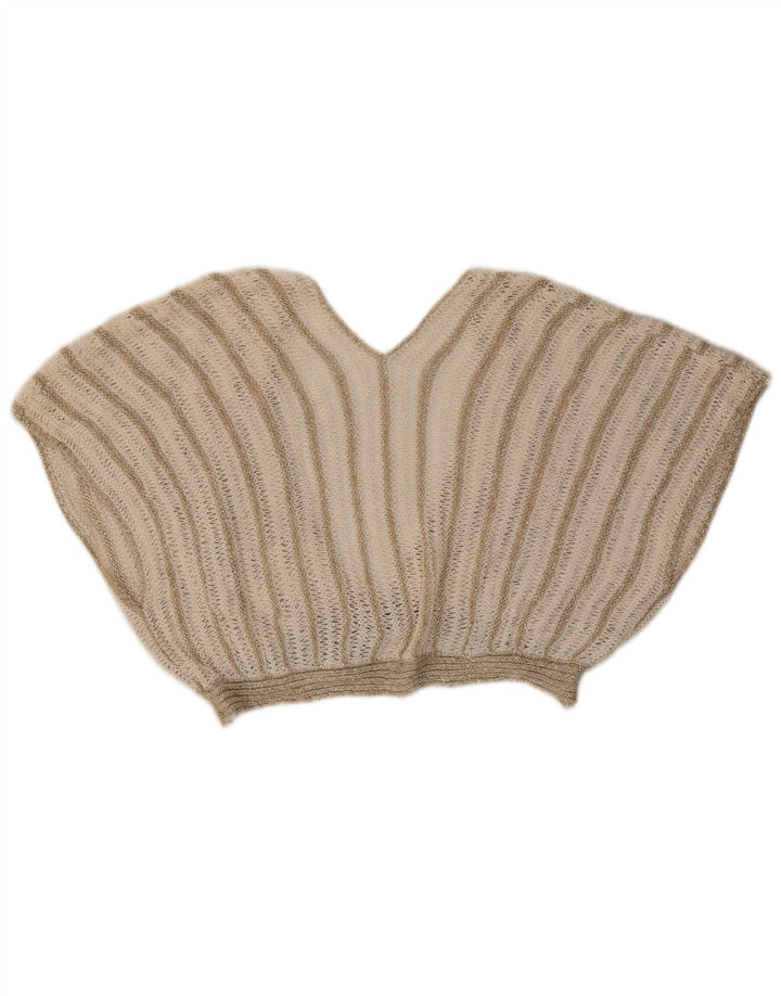 Vintage damski zestaw 2-częściowych spódnic UK 8 Small W26 Beżowy akryl w paski