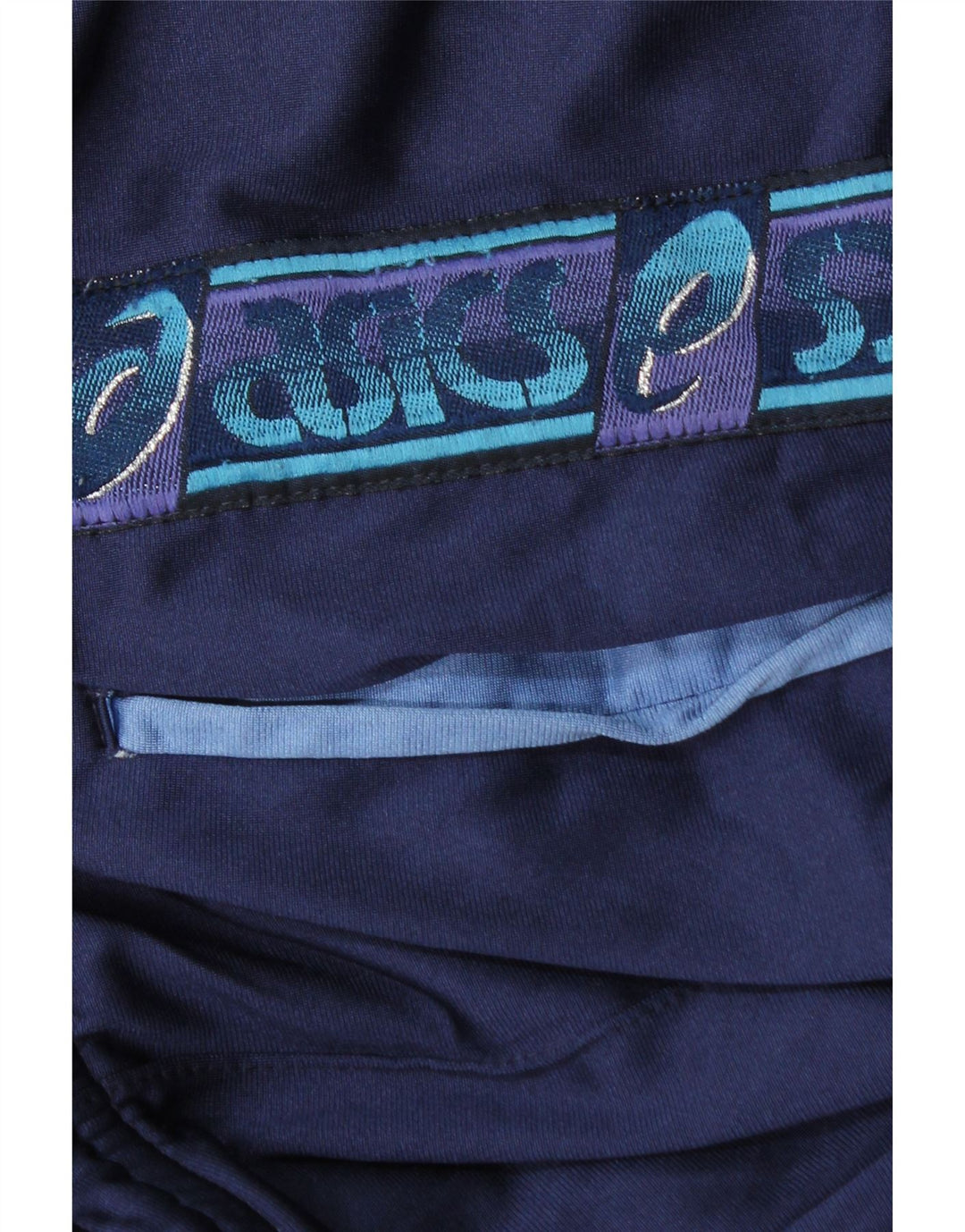 Męskie spodnie dresowe Asics z grafiką, średni granatowy poliamid