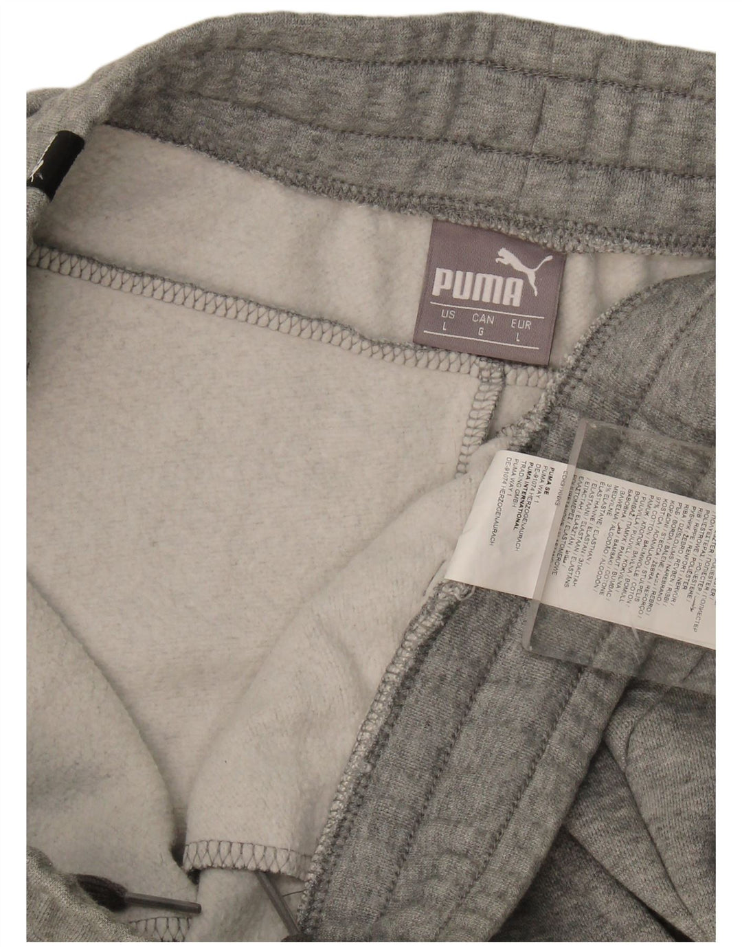 Męskie spodnie dresowe Puma Joggers, duże, szare, bawełniane