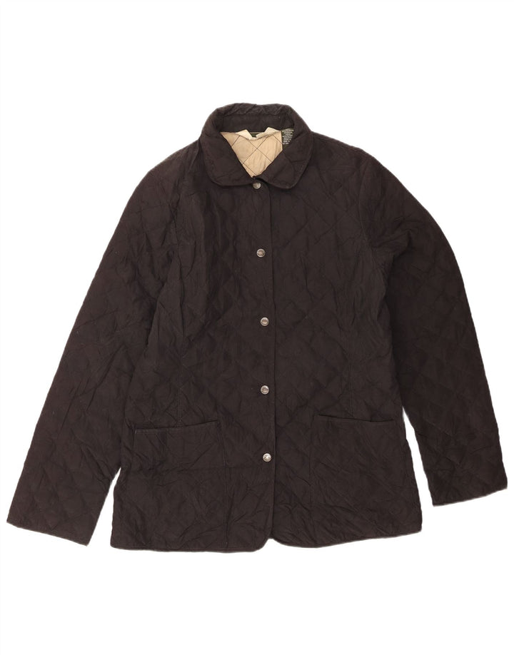 Damska pikowana kurtka EDDIE BAUER UK 12, średni czarny poliester