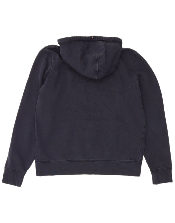 Tommy Hilfiger Mens Graphic Hoodie Jumper Small Navy Blue Cotton