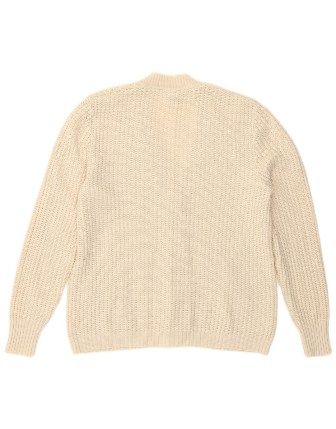Sweter damski w stylu vintage IT 48 XL Biała dziewicza wełna