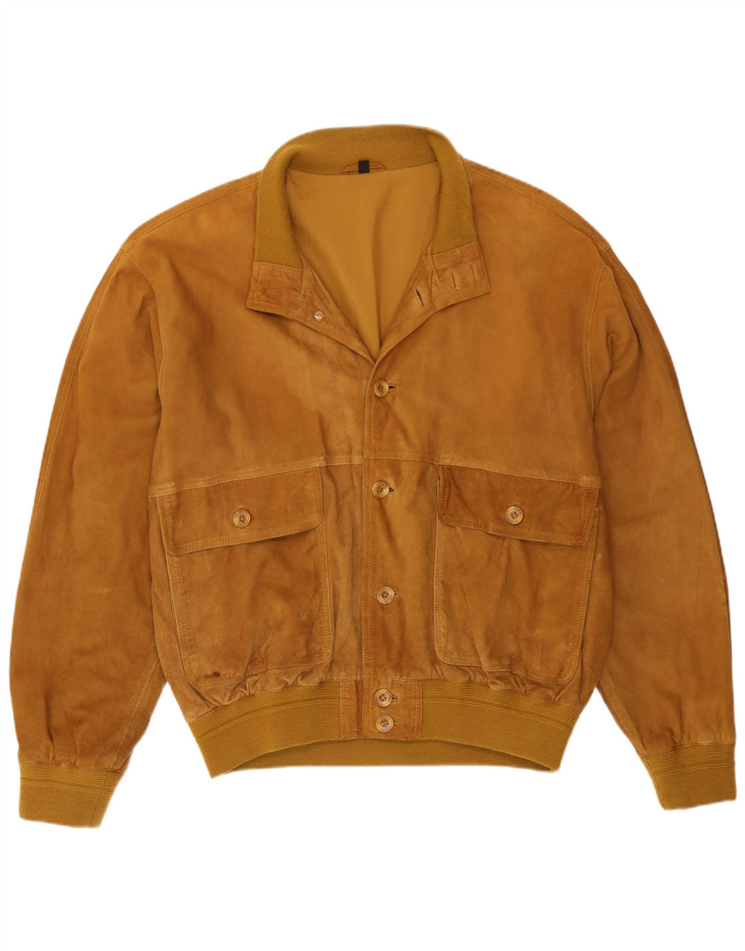 Vintage męska zamszowa kurtka bomber IT 52 XL beżowa skóra