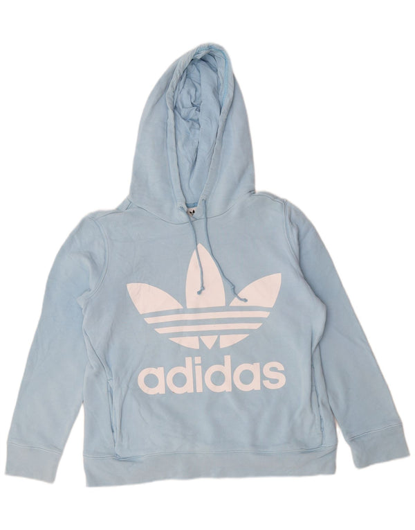Damska bluza z kapturem Adidas Graphic UK 14, duża niebieska bawełna