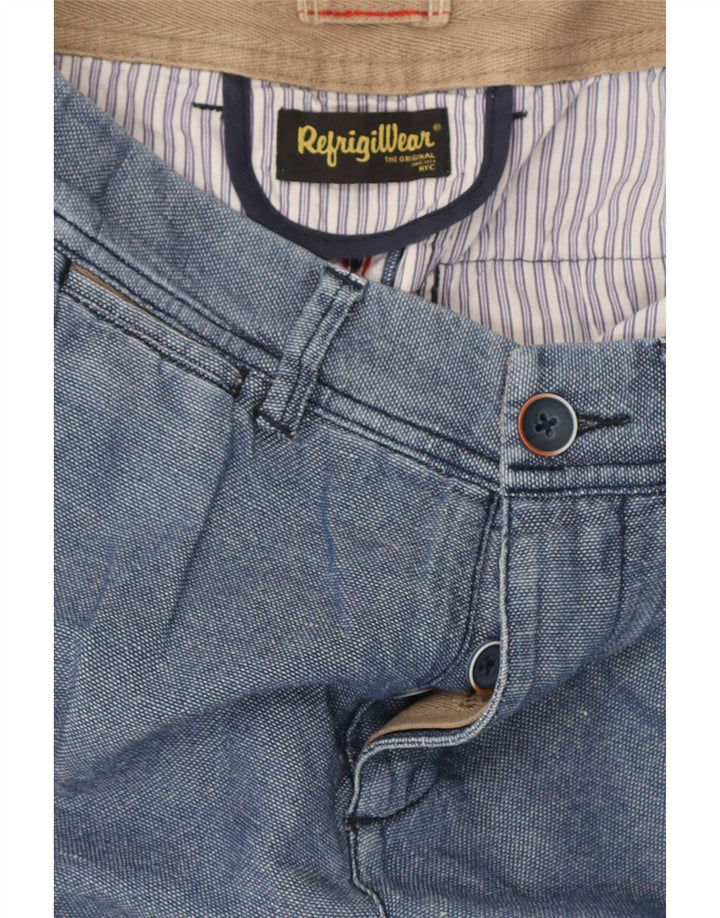 Spodenki damskie Refrigiwear Regular Chino W30 Średnioniebieskie bawełniane