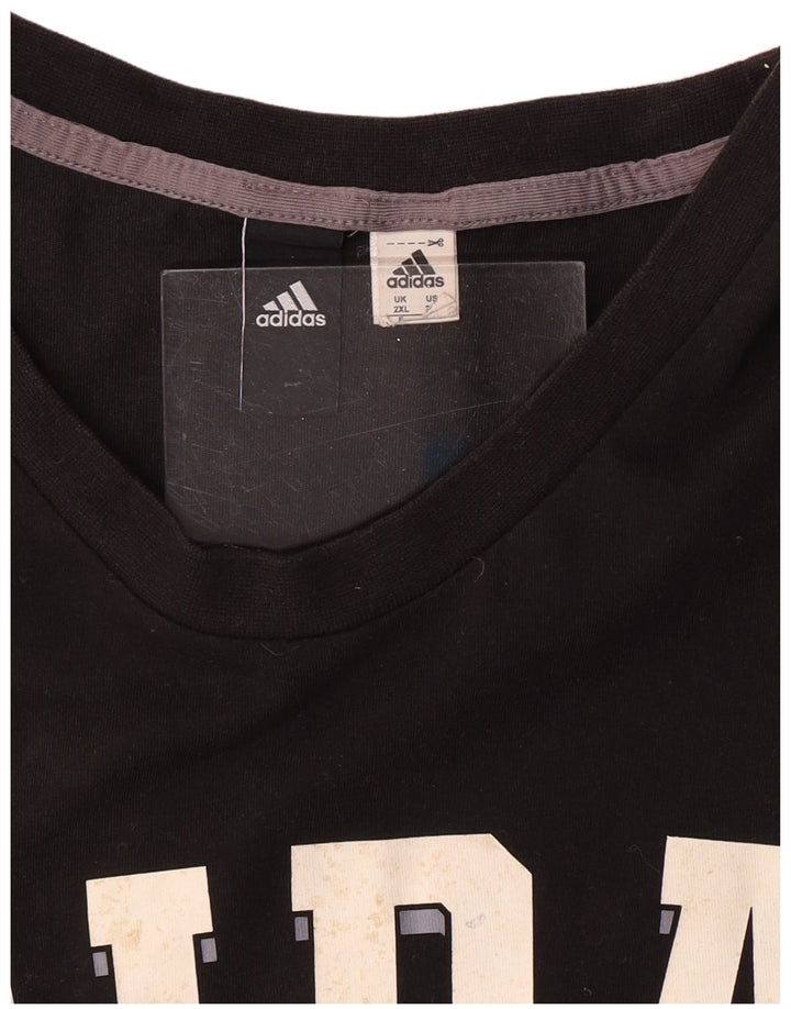Męska koszulka z grafiką ADIDAS, 2XL, czarna, bawełniana