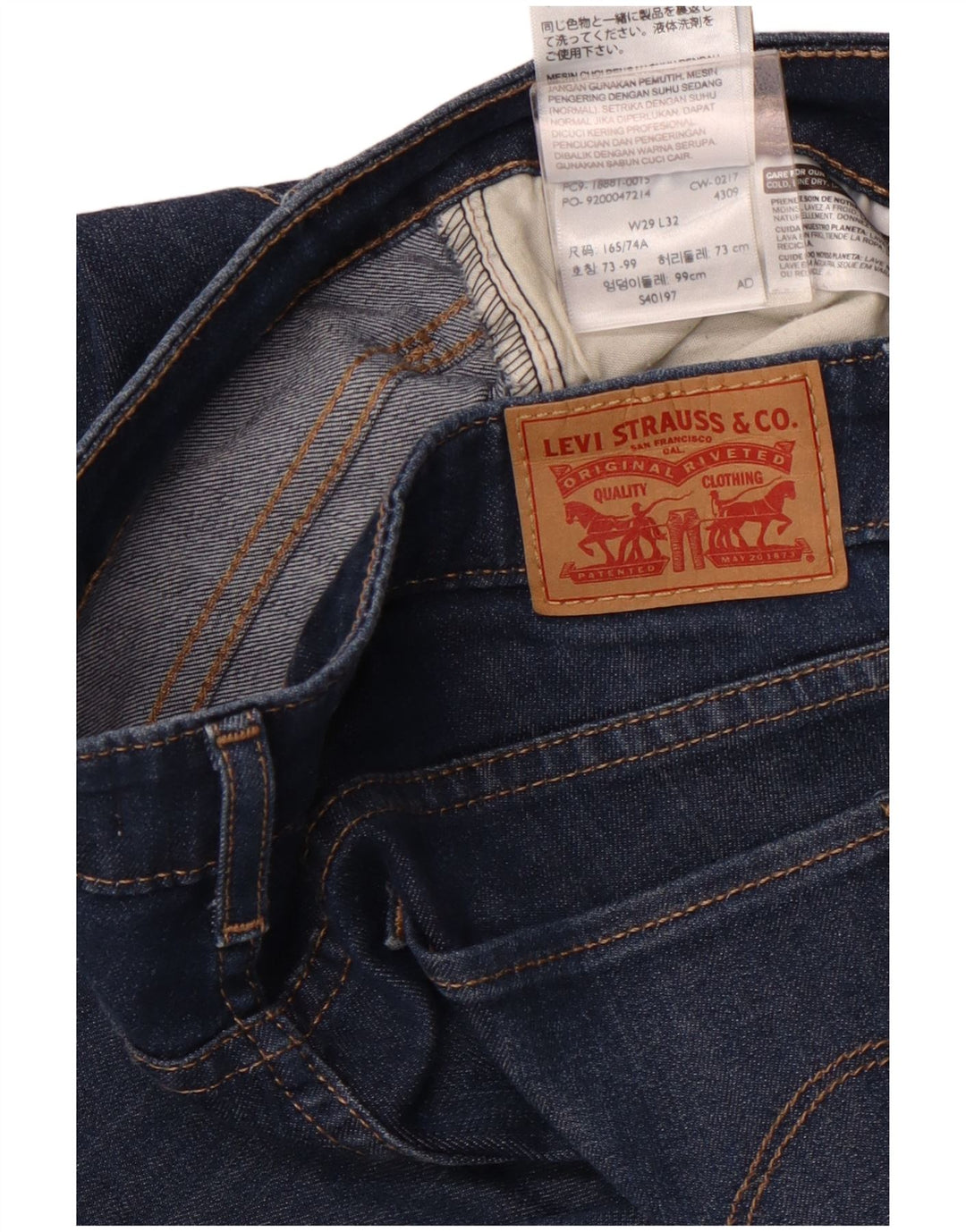 Damskie jeansy LEVI'S 711 Skinny W29 L29 Granatowa bawełna