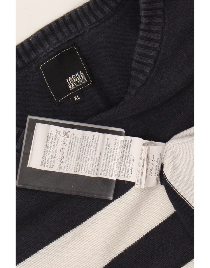 JACK & JONES Chłopięcy sweter z okrągłym dekoltem 15-16 lat XL, granatowy